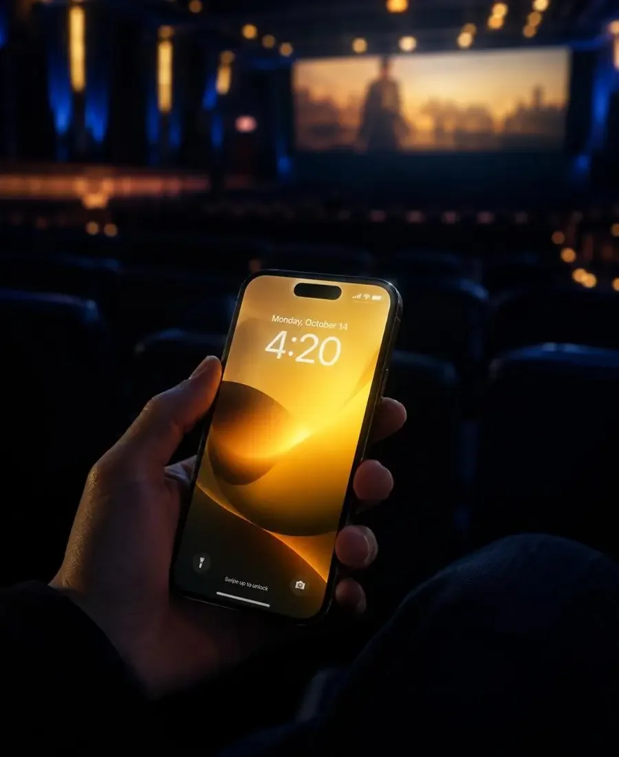 黄果视频 APP 在影院座椅上播放短剧的场景